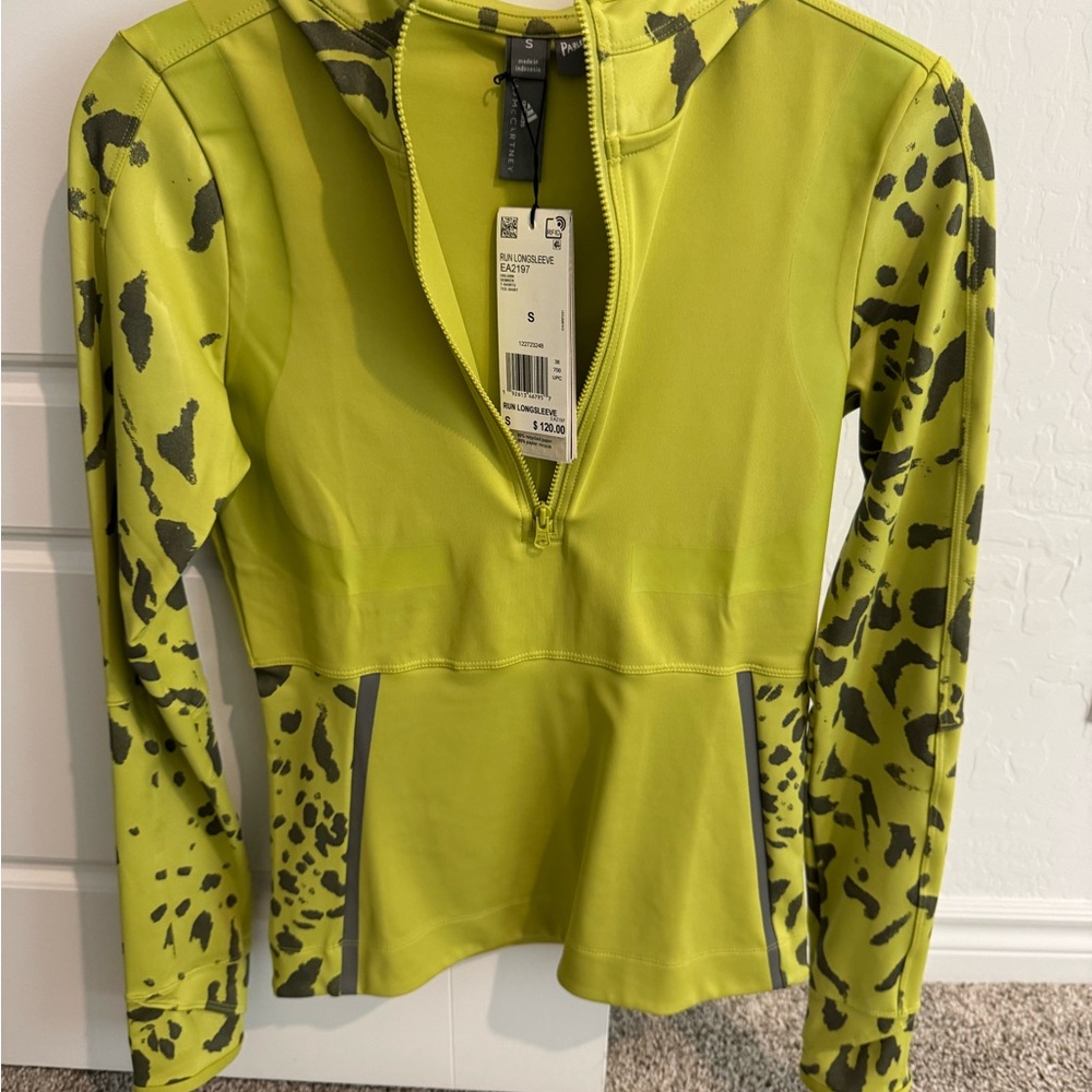 Adidas Stella McCartney Green and gray Leopard Print Hoodie
